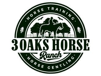 3 Oaks Horse Ranch logo design by ORPiXELSTUDIOS