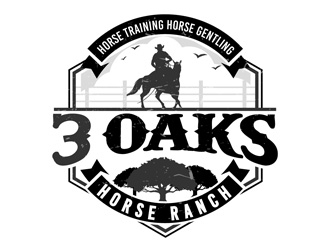 3 Oaks Horse Ranch logo design by DreamLogoDesign