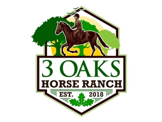 3 Oaks Horse Ranch logo design by DreamLogoDesign