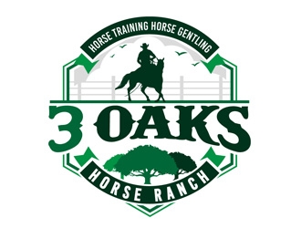 3 Oaks Horse Ranch logo design by DreamLogoDesign