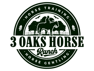 3 Oaks Horse Ranch logo design by ORPiXELSTUDIOS