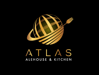 Atlas Alehouse & Kitchen logo design by pencilhand