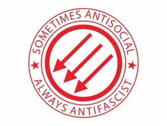 Sometimes Antisocial Always Antifascist  logo design by 48art