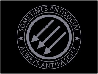 Sometimes Antisocial Always Antifascist  logo design by 48art