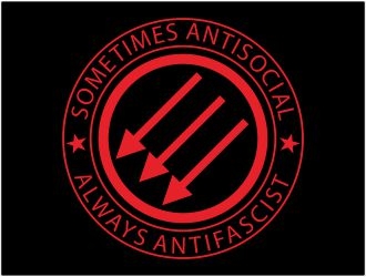 Sometimes Antisocial Always Antifascist  logo design by 48art