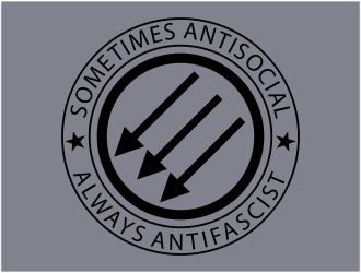 Sometimes Antisocial Always Antifascist  logo design by 48art
