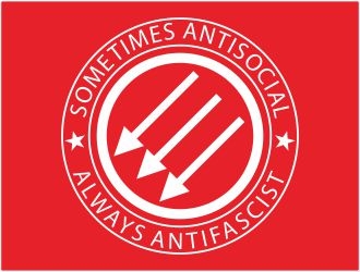 Sometimes Antisocial Always Antifascist  logo design by 48art