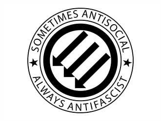 Sometimes Antisocial Always Antifascist  logo design by 48art