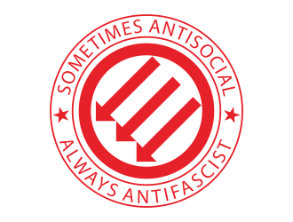 Sometimes Antisocial Always Antifascist  logo design by 48art