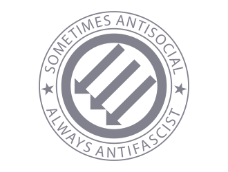 Sometimes Antisocial Always Antifascist  logo design by 48art