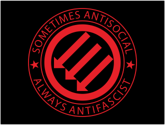 Sometimes Antisocial Always Antifascist  logo design by 48art