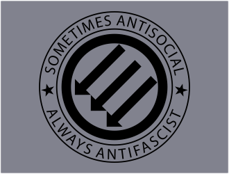 Sometimes Antisocial Always Antifascist  logo design by 48art