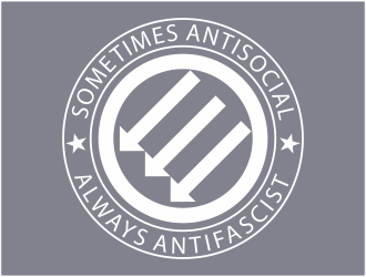 Sometimes Antisocial Always Antifascist  logo design by 48art