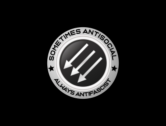 Sometimes Antisocial Always Antifascist  logo design by MRANTASI