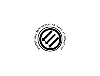 Sometimes Antisocial Always Antifascist  logo design by dasam