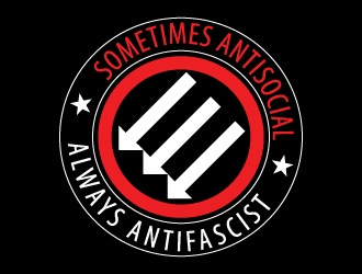 Sometimes Antisocial Always Antifascist  logo design by moomoo