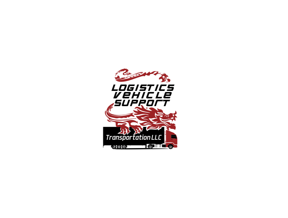 Logistics vehicle support transportation llc  It’s a dragon carrying a trailer on top of a road logo design by AmduatDesign