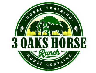3 Oaks Horse Ranch logo design by ORPiXELSTUDIOS