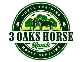 3 Oaks Horse Ranch logo design by ORPiXELSTUDIOS