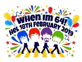 When Im 64! Hel 18th February 2019 logo design by DreamLogoDesign