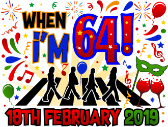 When Im 64! Hel 18th February 2019 logo design by aldesign