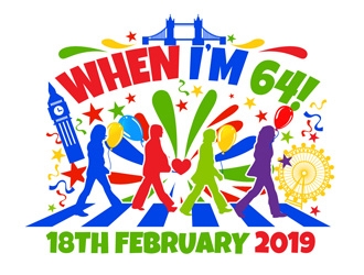When Im 64! Hel 18th February 2019 logo design by DreamLogoDesign