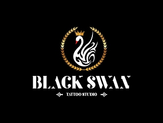 Black swan/ Black Swan Tattoo Studio logo design by XyloParadise