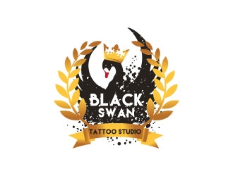 Black swan/ Black Swan Tattoo Studio logo design by Erasedink