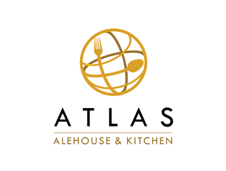 Atlas Alehouse & Kitchen logo design by logolady