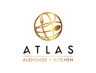 Atlas Alehouse & Kitchen logo design by logolady