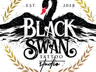 Black swan/ Black Swan Tattoo Studio logo design by REDCROW