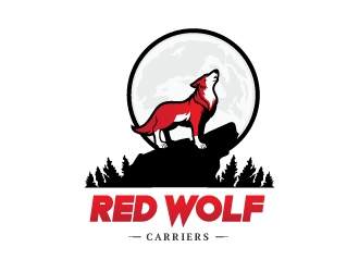 Red Wolf Carriers logo design by emberdezign