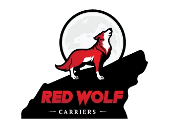 Red Wolf Carriers logo design by emberdezign