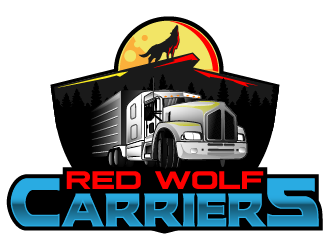 Red Wolf Carriers logo design by reight