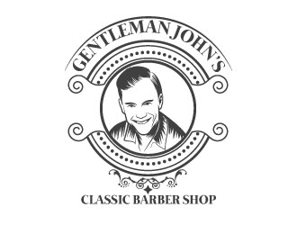 Gentleman John’s Classic Barber Shop logo design by uttam