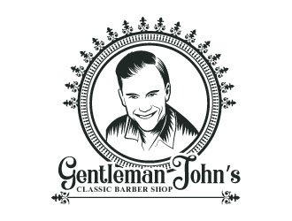Gentleman John’s Classic Barber Shop logo design by uttam