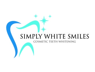 Simply White Smiles cosmetic teeth whitening logo design by jetzu