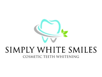 Simply White Smiles cosmetic teeth whitening logo design by jetzu