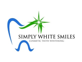Simply White Smiles cosmetic teeth whitening logo design by jetzu