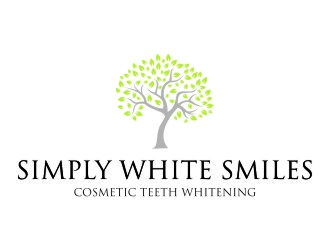 Simply White Smiles cosmetic teeth whitening logo design by jetzu