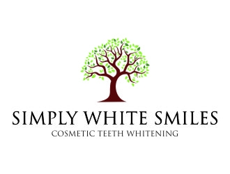 Simply White Smiles cosmetic teeth whitening logo design by jetzu