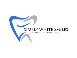 Simply White Smiles cosmetic teeth whitening logo design by jetzu