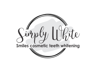 Simply White Smiles cosmetic teeth whitening logo design by giphone