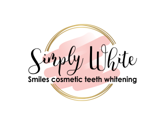 Simply White Smiles cosmetic teeth whitening logo design by giphone