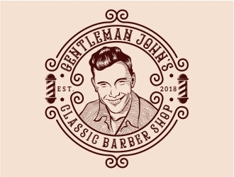 Gentleman John’s Classic Barber Shop logo design by Eko_Kurniawan