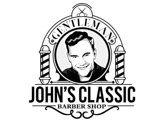 Gentleman John’s Classic Barber Shop logo design by DreamLogoDesign