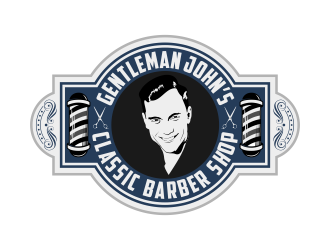 Gentleman John’s Classic Barber Shop logo design by Kruger