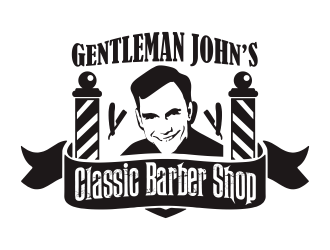 Gentleman John’s Classic Barber Shop logo design by YONK