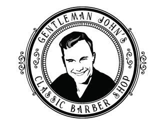 Gentleman John’s Classic Barber Shop logo design by Suvendu