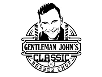 Gentleman John’s Classic Barber Shop logo design by DreamLogoDesign